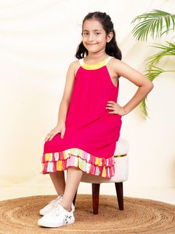 Bugandbees - Magenta Solid Dress