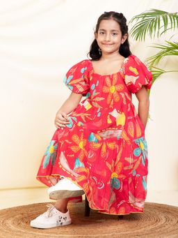 Bugandbees - Red Floral Dress