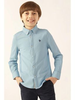 One Friday - Blue Solid Shirt