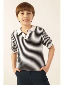 One Friday - Multi-Color Stripes Polo T-Shirt