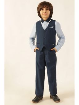 One Friday - Navy Blue Solid Waistcoat