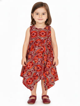 Creative Kids - Maroon Printed Dress