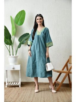 The Saffron Saga - Teal Tranquillity Midi Dress