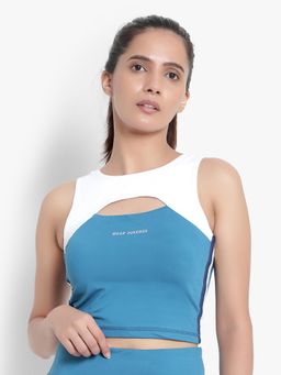 Wear Jukebox - WearJukebox Curve Love Cutout Padded Teal Top