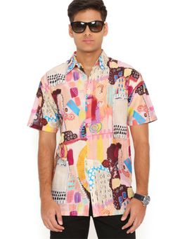 PS Men by Payal Singhal - Trance Print Silkmul Shirt