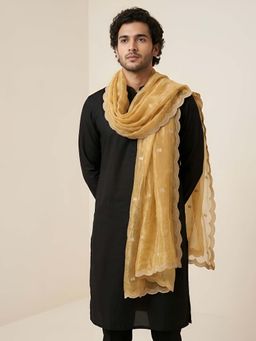 MUFFLY - Gold Embroidered Festive Net Dupatta