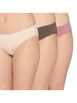 Wacoal - Multi-Color Cotton Low Waist Medium Coverage Bikini Panties (Pack of 3)