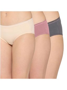 Wacoal - Multi-Color Cotton Mid Waist Medium Coverage Hipster Panties (Pack of 3)