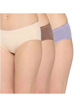 Wacoal - Multi-Color Cotton Mid Waist Medium Coverage Hipster Panties (Pack of 3)