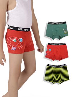 TRESNOVA - Boys Multi-Color Cotton Trunks (Pack of 3)