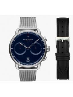 Nordgreen - Pioneer Gift Set- Navy Dial Silver Mesh Strap-PI42SIMESINALEBL