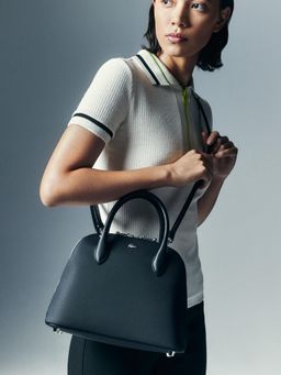 Lacoste - Black Daily City Bugatti Handbag with Detachable Strap