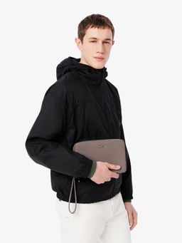 Lacoste - Brown Chantaco Pique Leather Zipped Pouch