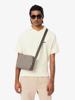 Lacoste - Brown Chantaco Pique Leather Sling Bag