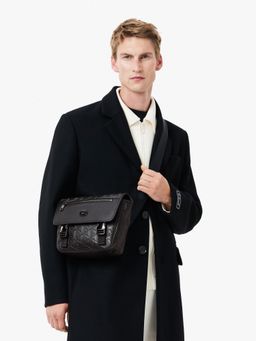 Lacoste - Black Nomogramme Small Flap Sling Bag