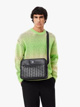 Lacoste - Black Nomogramme Leather Sling Bag