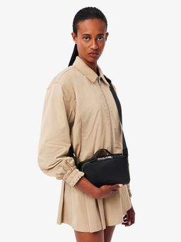 Lacoste - Black Small Chantaco Leather Sling Bag