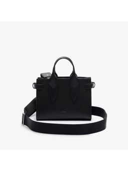 Lacoste - Black Small Chantaco Classics Leather Handbag with Detachable Strap