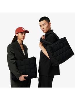 Lacoste - Black XXL Nylia Quilted Handbag with Pouch