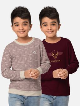 HELLCAT - Trendy Printed Multi-Colour Round Neck T-Shirts For Boys (Pack of 2)
