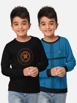 HELLCAT - Trendy Printed Multi-Colour Round Neck T-Shirts For Boys (Pack of 2)