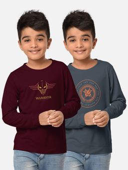 HELLCAT - Trendy Printed Multi-Colour Round Neck T-Shirts For Boys (Pack of 2)