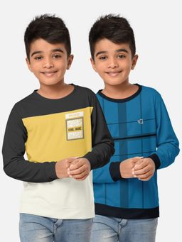 HELLCAT - Trendy Printed Multi-Colour Round Neck T-Shirts For Boys (Pack of 2)