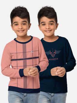 HELLCAT - Trendy Printed Multi-Colour Round Neck T-Shirts For Boys (Pack of 2)