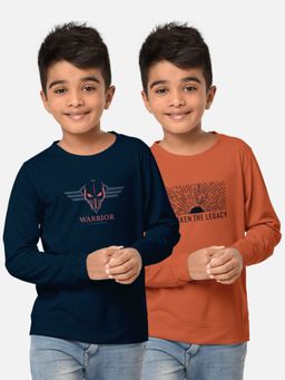 HELLCAT - Trendy Printed Multi-Colour Round Neck T-Shirts For Boys (Pack of 2)