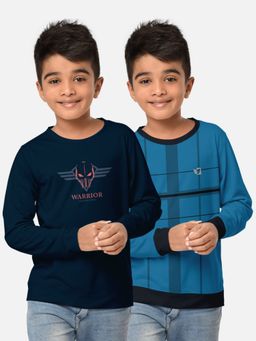 HELLCAT - Trendy Printed Multi-Colour Round Neck T-Shirts For Boys (Pack of 2)