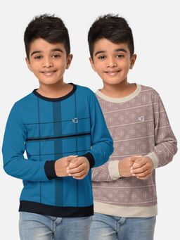 HELLCAT - Trendy Printed Multi-Colour Round Neck T-Shirts For Boys (Pack of 2)