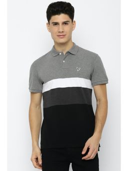 American Eagle - Men Black Striped Polo T-Shirt