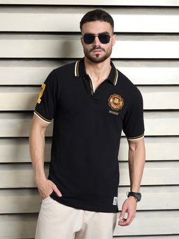 High Star - Men Graphic Printed Polo Collar Cotton T-Shirt