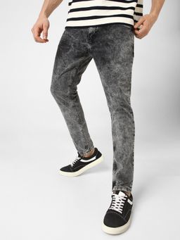 Urbano Fashion - Men Light Grey Slim Fit Washed Jeans Stretchable