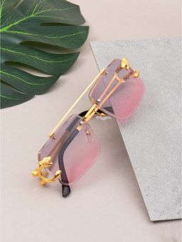 TED SMITH - Unisex Rectangle Uv Protection Pink Sunglass-Jaguar 2_C6