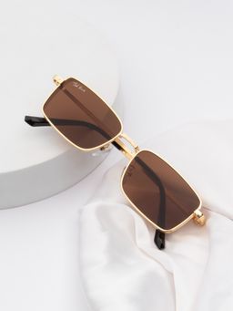 TED SMITH - Unisex Rectangle Uv Protection Brown Sunglass-Rider_C3