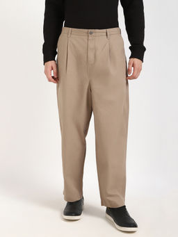 Calvin Klein - Grey Relaxed-Fit Solid Mid Rise Trouser