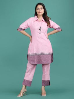 Ritivesh - Handloom Cotton Pink Co-Ord (Set of 2)