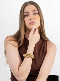 ZAISHA - 18K Gold Plated Misterio Chunky Layered Bracelet