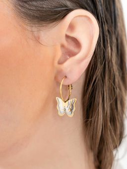 ZAISHA - Gold and Silver Butterfly Lairy Drop Earrings