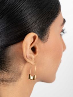 ZAISHA - 18K Gold Plated Safety Pin Drop Earrings