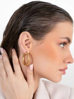 ZAISHA - 18K Gold Plated Classic Medoza Hoops Earrings