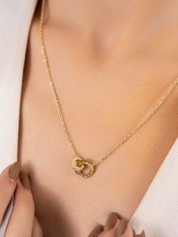 ZAISHA - 18K Gold Plated Interlocked Timeless Pendant Necklace