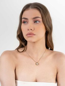 ZAISHA - 18K Gold Plated Jade Vintage Pendant Necklace