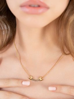 ZAISHA - 18K Gold Plated Butterfly Zirconia Stones Necklace