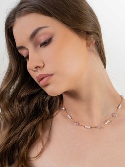 ZAISHA - 18K Gold Plated Pink Pearl Dainty Necklace