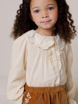 EARLY SUNDAY - Cream Solid Relaxed Top