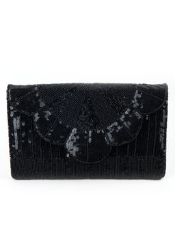 Odette - Black Embellished Clutch