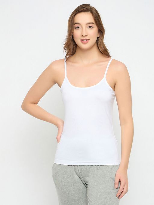 Clovia Women White Solid Camisole