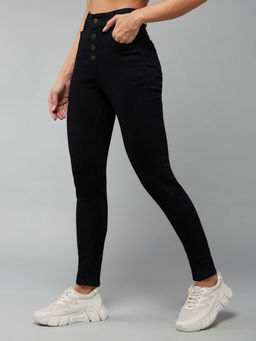 DOLCE CRUDO - Women Black Skinny Fit Skinny High Rise Stretchable Jeans
